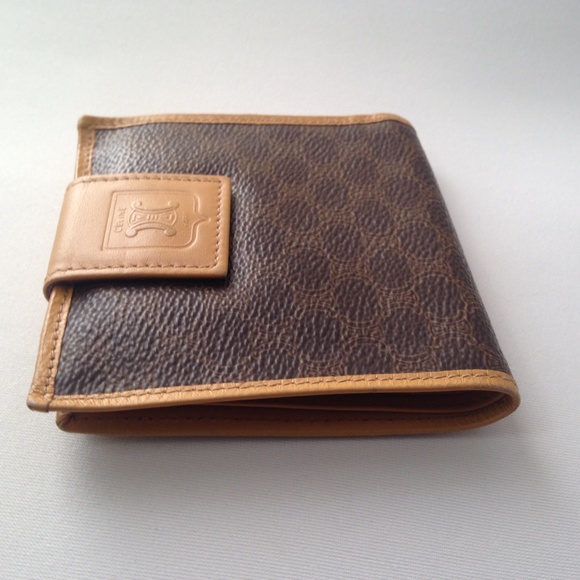 Celine, Brown Macadam Leather Compact Wallet - Picture 3 of 8